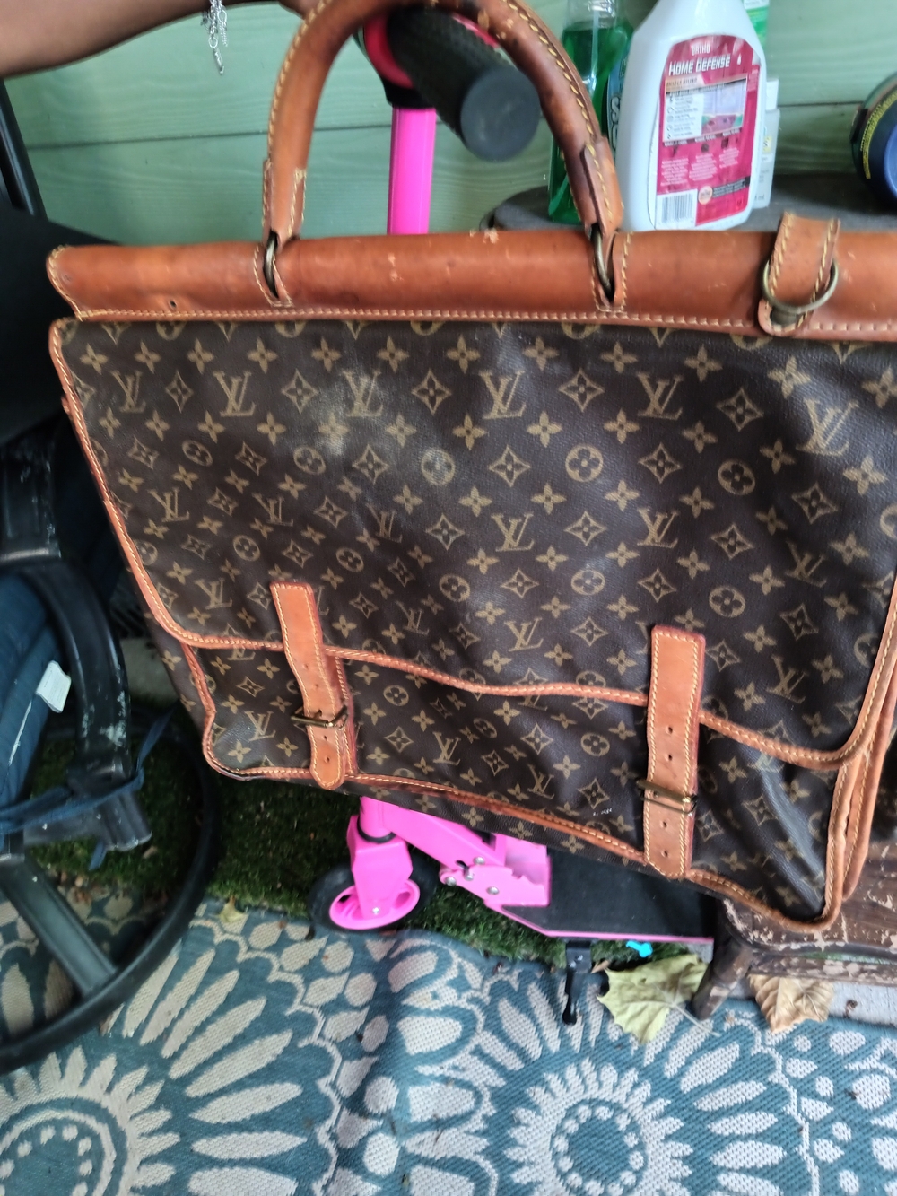 Vintage Louis Vuitton Brown Monogram Briefcase with Tan Leather Trim